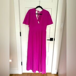 Pink Long Chiffon dress size L